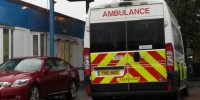 Rear of parked ambulance