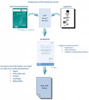 he process starts by reading through the relevant NICE guidelines. These, including all appendices, can run into over 2000 pages. We also review relevant legislation and combine all this information into a short document of around 30 pages. This document will not only summarise this information and pull out the most pertinent points, but will also give expert views as to the quality of the evidence NICE used, so you can see if their guidance is based for example on large scales trials, or on consensus of expert opinion. We also provide an easy to use excel-based tool into which you can enter your local data to get to an estimate of the costs of implementing the guidance locally. Taken together, you then have succinct information on which to base your new or revised commissioning policies.