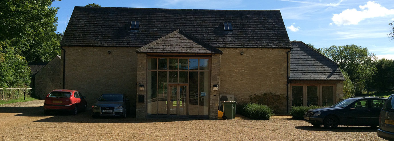 Outside of office barn conversion
